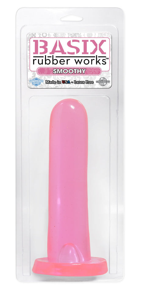Basix Rubber Works 5Inch Smoothy Dong  Pink