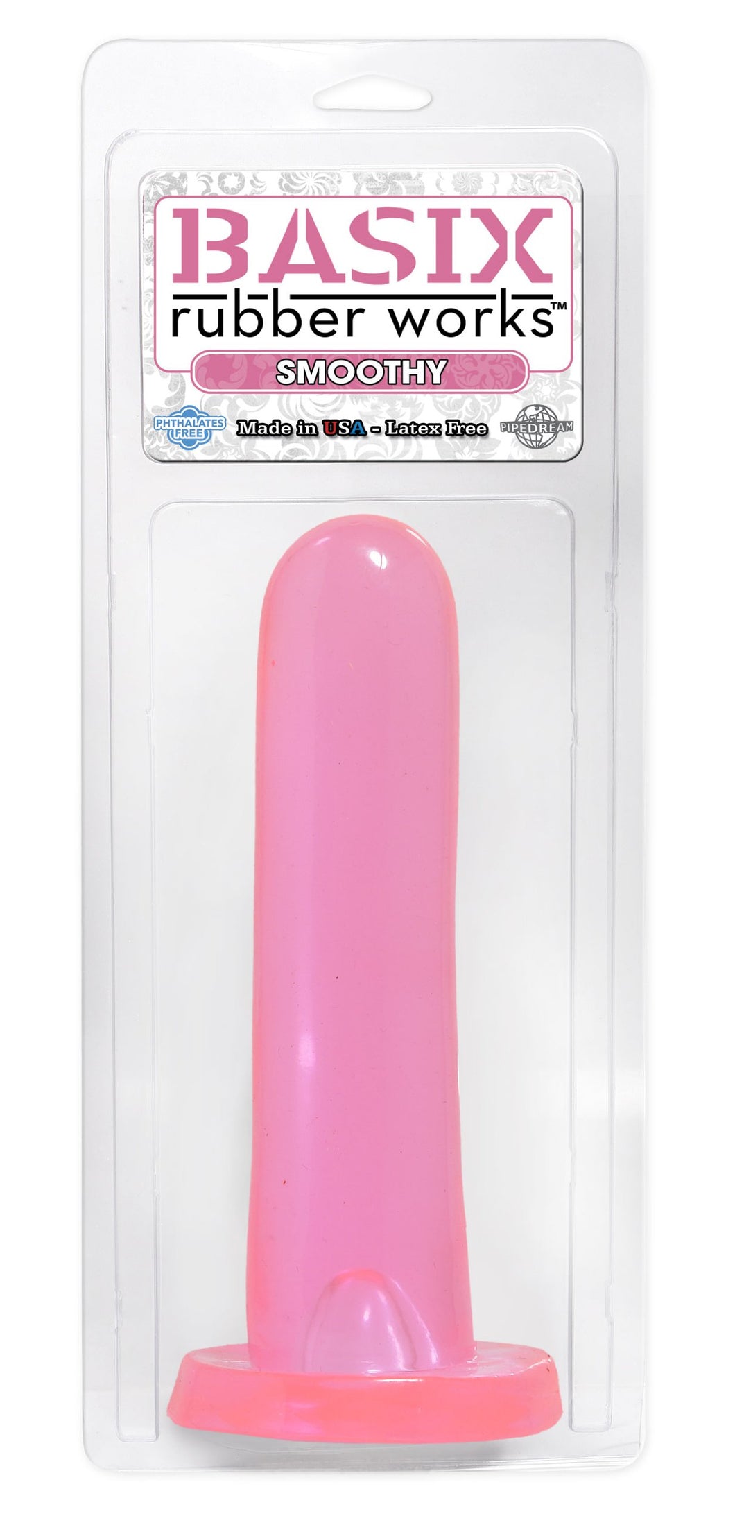Basix Rubber Works 5Inch Smoothy Dong  Pink