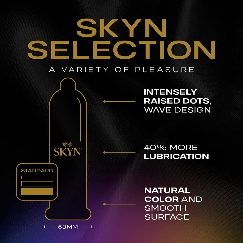 SKYN Selection Non-Latex Condoms, Contains SKYN Elite, Original, Excitation, Extra Lube, Condoms, 36 Count