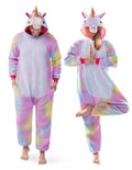 Spooktacular Creations Halloween Unicorn Pajama, Plush Unicorn Costume Adult Woman, One Piece Costume Men Sleepwear for Hallowee