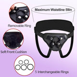 ASNOKNAE Adjustable Strap On Harness, Wearable Strapless Pegging Harness for Couples, Adult Sex Toy with Added Wide Back Strap f