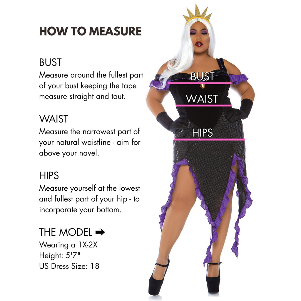 Leg Avenue 2 Pc Sultry Sea Witch, Include Blk/Purple Color
