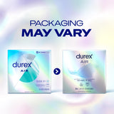 Durex Air Condoms, Extra Thin, Transparent Natural Rubber Latex Condoms for Men, Regular Fit, FSA & HSA Eligible, 24 Count
