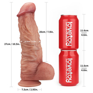 10.5 '' Huge Dildo 2.5 '' Diameter Thick Dildo Big Anal Dildo Dual Density Silicone Dildo, Realistic Dildo with Handmade Veins M