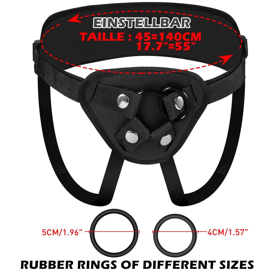 Adjustable Strap On Dildo Harness for Women,Strapless Wearable Panties Sex Toys for Lesbian Couple (Black)