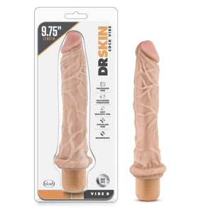 Blush Dr Skin Vibe 8 - Real Feel Realistic 9.75 Inch Long Vibrating Dildo - 1.75 Inch Thick - Ipx7 Waterproof - Soft Body Safe M