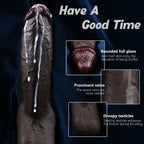 Sexgene 10.43 Inch Realistic Big Black Dildo Sex Toys, Feels Real Skin Huge Thick Dildo with Strong Suction Cup for Hands-Free,