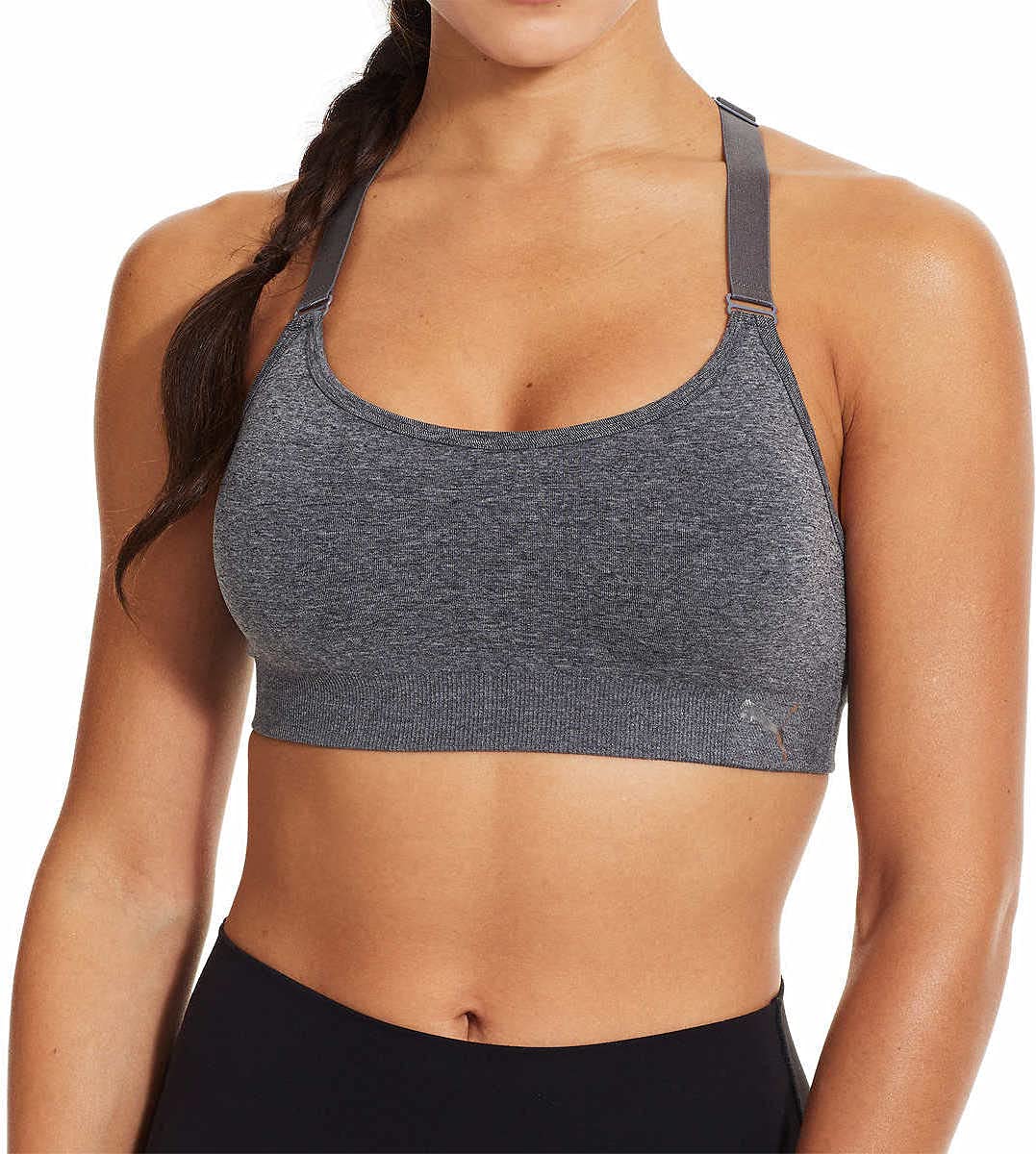 PUMA Women Sports Bra, 3-Pack (Black/White/Grey, X-Large)