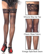 Stay Up Sheer Lace Top Backsea