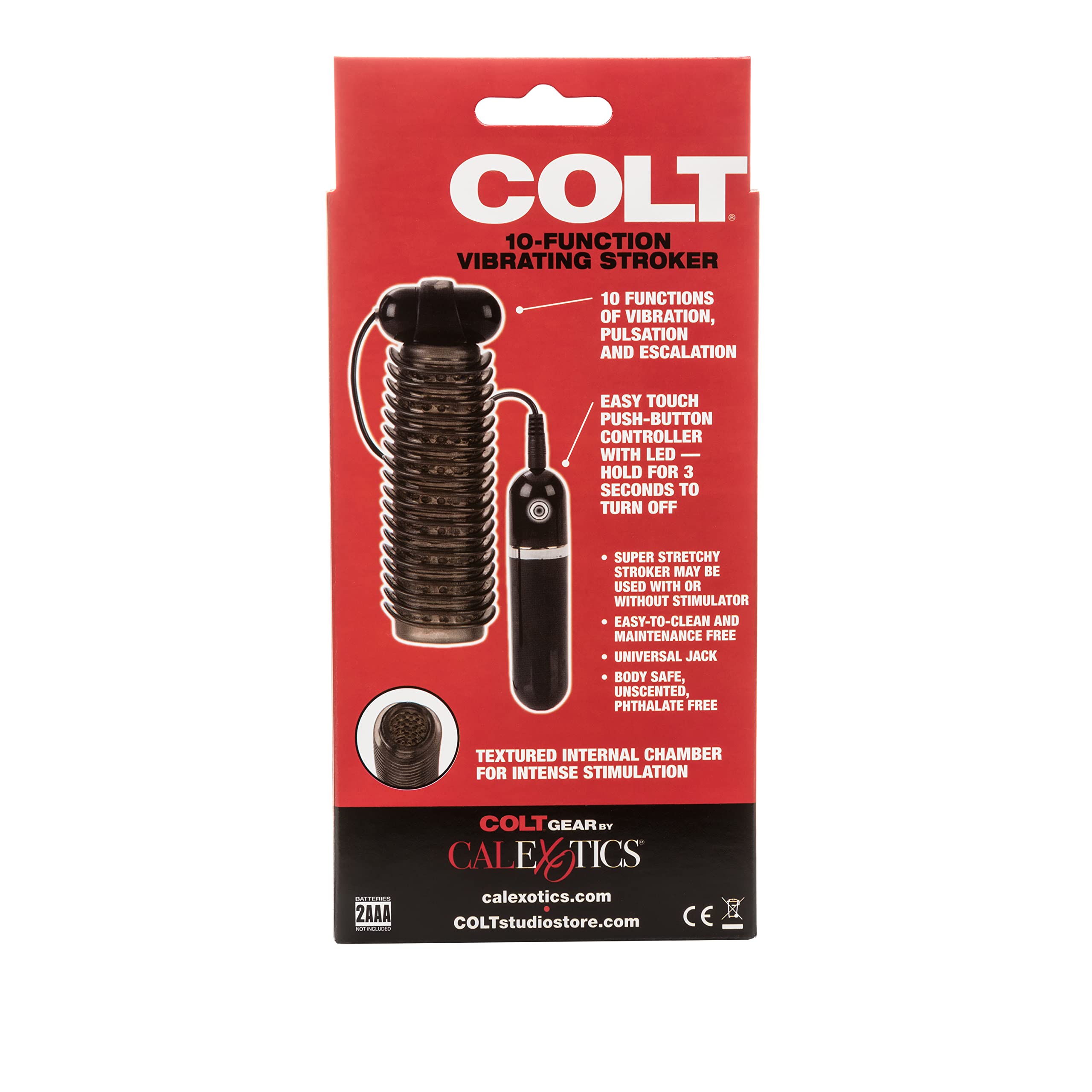 California Exotic Novelties 10 Function Adonis Vibrating Stroker, Red, 0.37 Pound