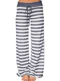 iChunhua Women s Comfy Light Weight Loose Striped Palazzo Pj Lounge Pants M Stripe Grey