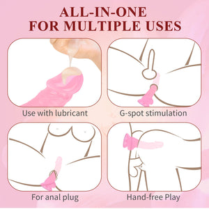 7.5 '' Realistic Big Dildo,Flexible Penis with Curved Shaft and Balls for Vaginal G-spot and Anal Play, Body-Safe Material Silic