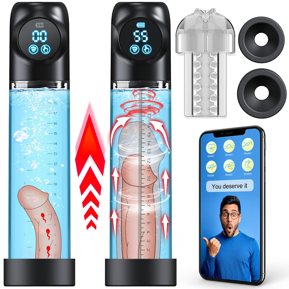 Penis Pump Male Sex Toys - ACUMUM Electric Sex Toys for Men Penis Extender with DIY App, Penis Pumps Enlarger, Dick Pussy Penile