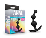 Blush Anal Adventures Silicone Beads Butt Plug - Ultrasilk Smooth Flexible Anal Plug with Graduated Size Balls - Anchortech Stay