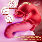 Vibrator Adult Sex Toys for Women - 4 in 1 Tongue Thrusting Vibrators Dildo Rose Sex Toys with 10 Licking Clitoral & 10 Vibratio