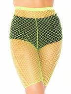 Industrial Net Biker Shorts. - 1X-2X / Neon Yello