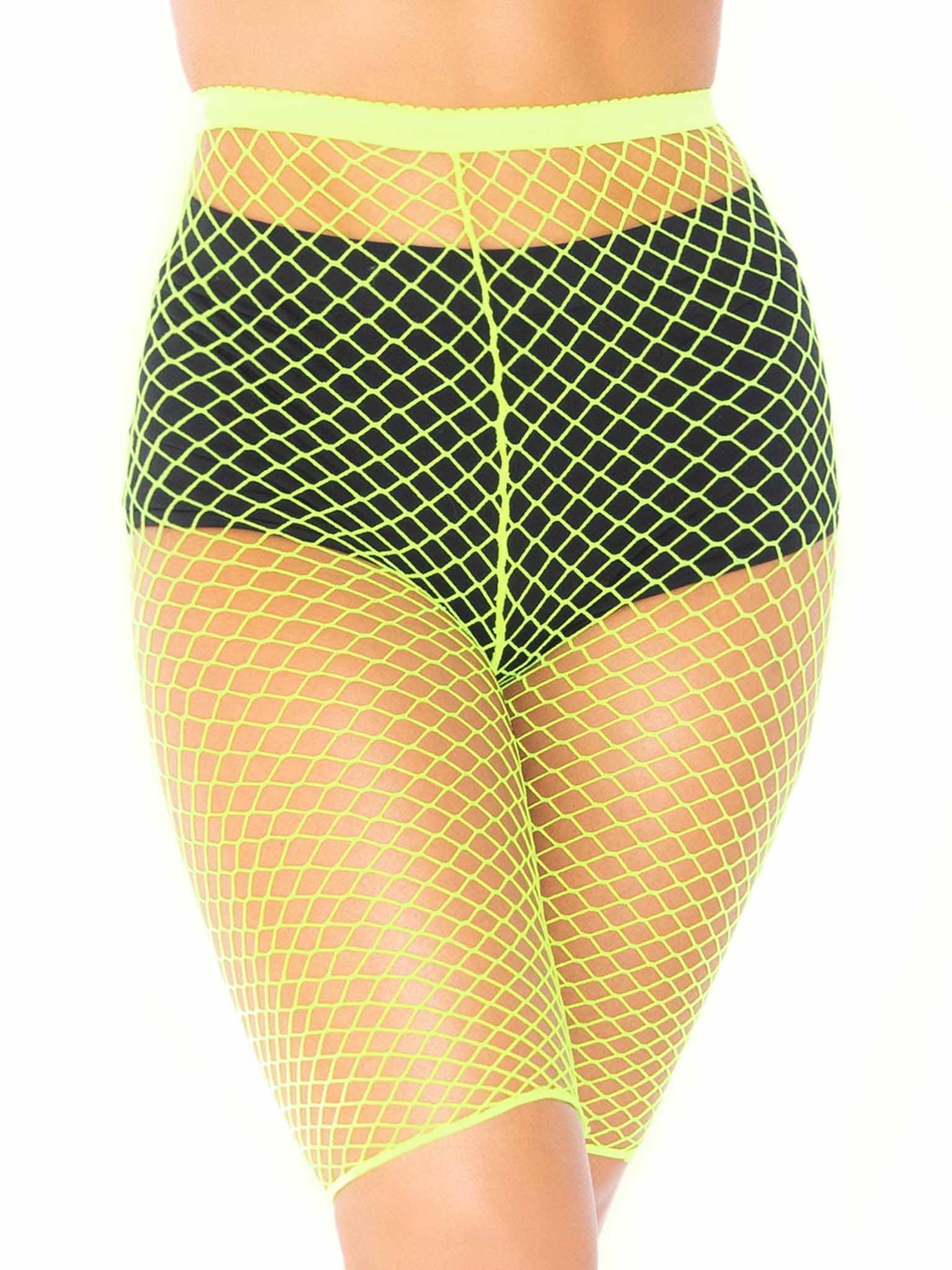 Industrial Net Biker Shorts. - O/S / Neon Yello