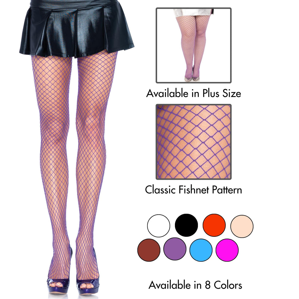 Leg Avenue Spandex Industrial Net tights, 1X-2X, PURPLE