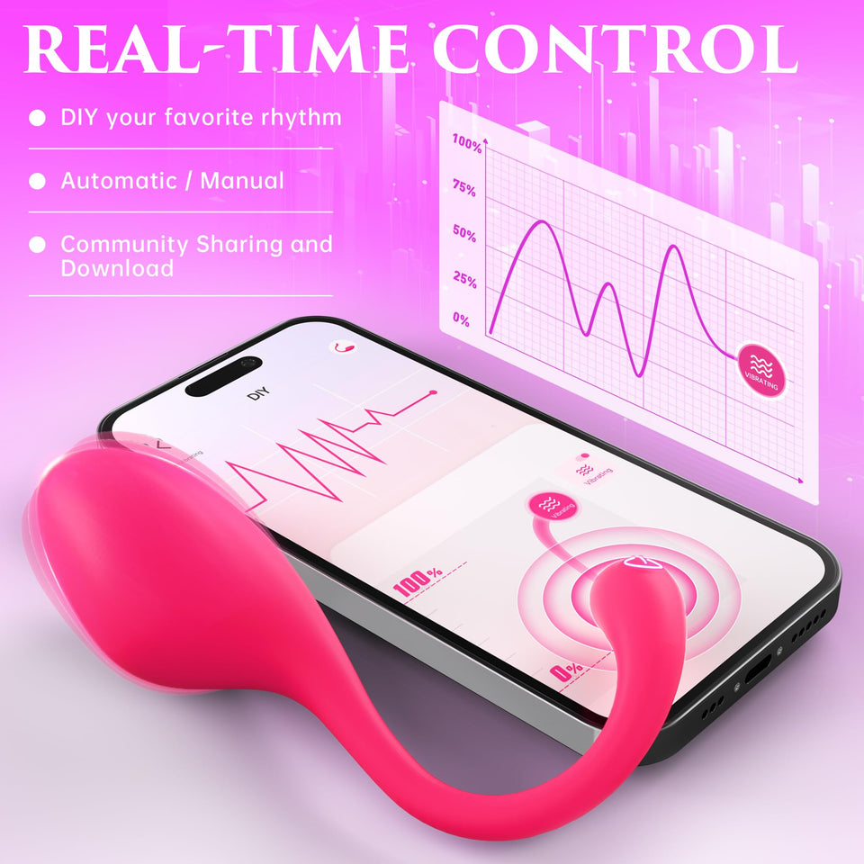 ECRVOM Sex Toys Vibrator for Women Men - Wearable Panty Dildo Vibrators with 9 Vibrations, G spot Clitoral Anal Vibrators, Rose