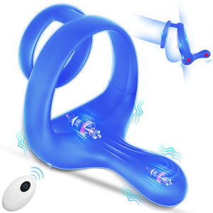 Couples Adult Sex Toys for Men - Silicone Penis Ring Male Couple Sex Toy, Remote Control Vibrator with 9 Vibrations, MOVGANI Coc