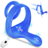 Couples Adult Sex Toys for Men - Silicone Penis Ring Male Couple Sex Toy, Remote Control Vibrator with 9 Vibrations, MOVGANI Coc