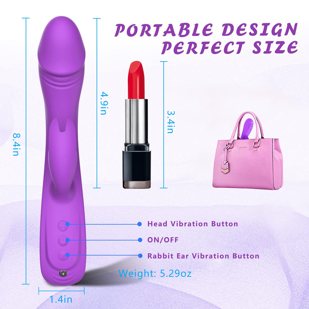 Rabbit G Spot Vibrator Sex Toys, 7 * 7 Vibrating Modes 8.4'' Couple Realistic Vibrators Anal Dildo Wand Adult Toys, Adult Sex To