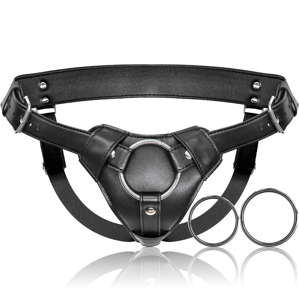 Strap On Dildo Harness Adult Sex Toys for Women Men Pegging Dildo, Adjustable Waist and Thigh Soft Nylon Vegan Leather Belt with