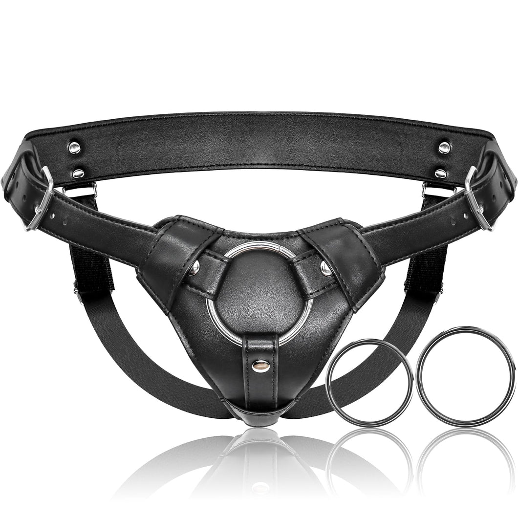Strap On Dildo Harness Adult Sex Toys for Women Men Pegging Dildo, Adjustable Waist and Thigh Soft Nylon Vegan Leather Belt with