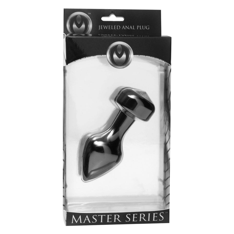 Master Series Spade Petite Jewel Aluminum Anal Plug, Black (Ad628)