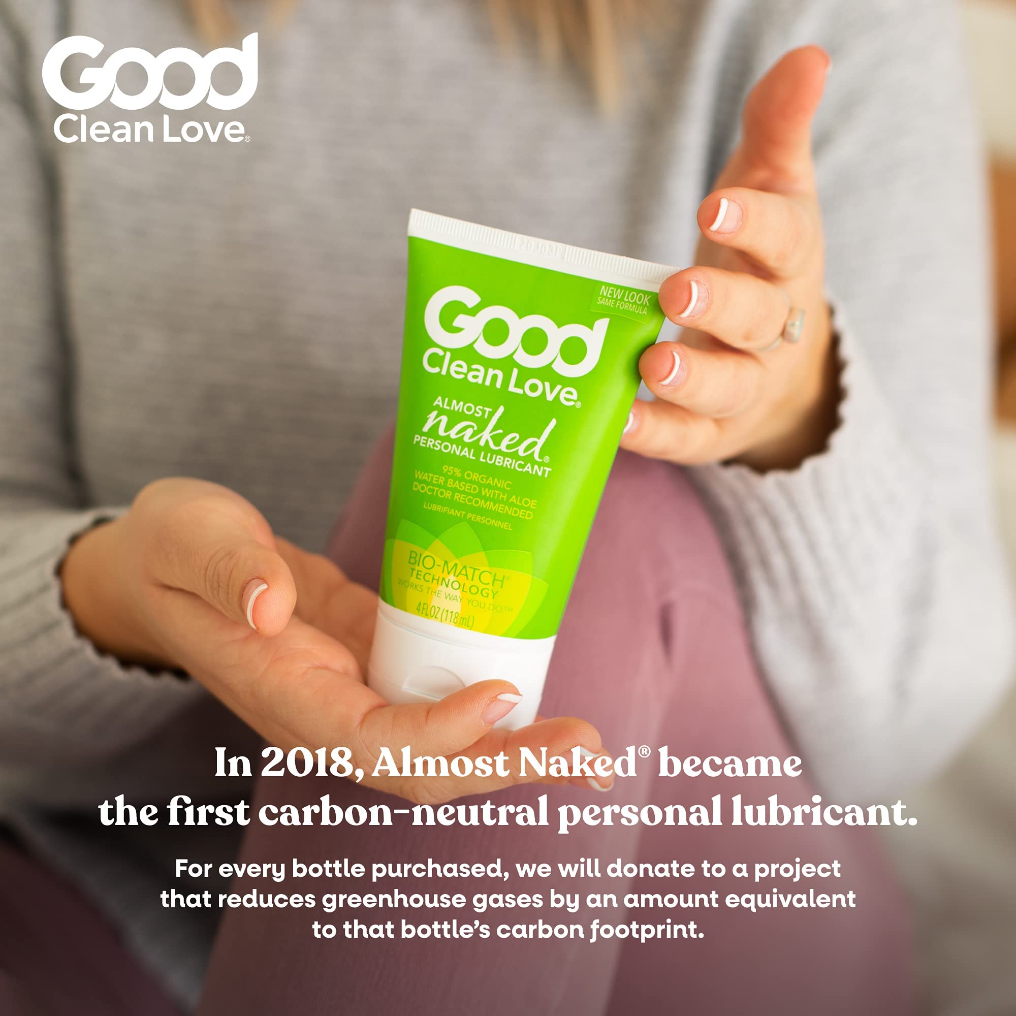 Good Clean Love Almost Naked Personal Lubricant, Organic Water-Based Lube with Aloe Vera, Safe for Toys & Condoms, Intimate Well