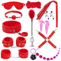 15Pcs Bondage Restraints Sex Toys Adult Games Kit SM Fetish Bed Restraints Set for Beginners Cuffs Blindfold Spanking Nipple Cla