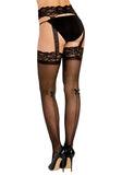 Dg Lace Back Seam Pantyhose Blk Os