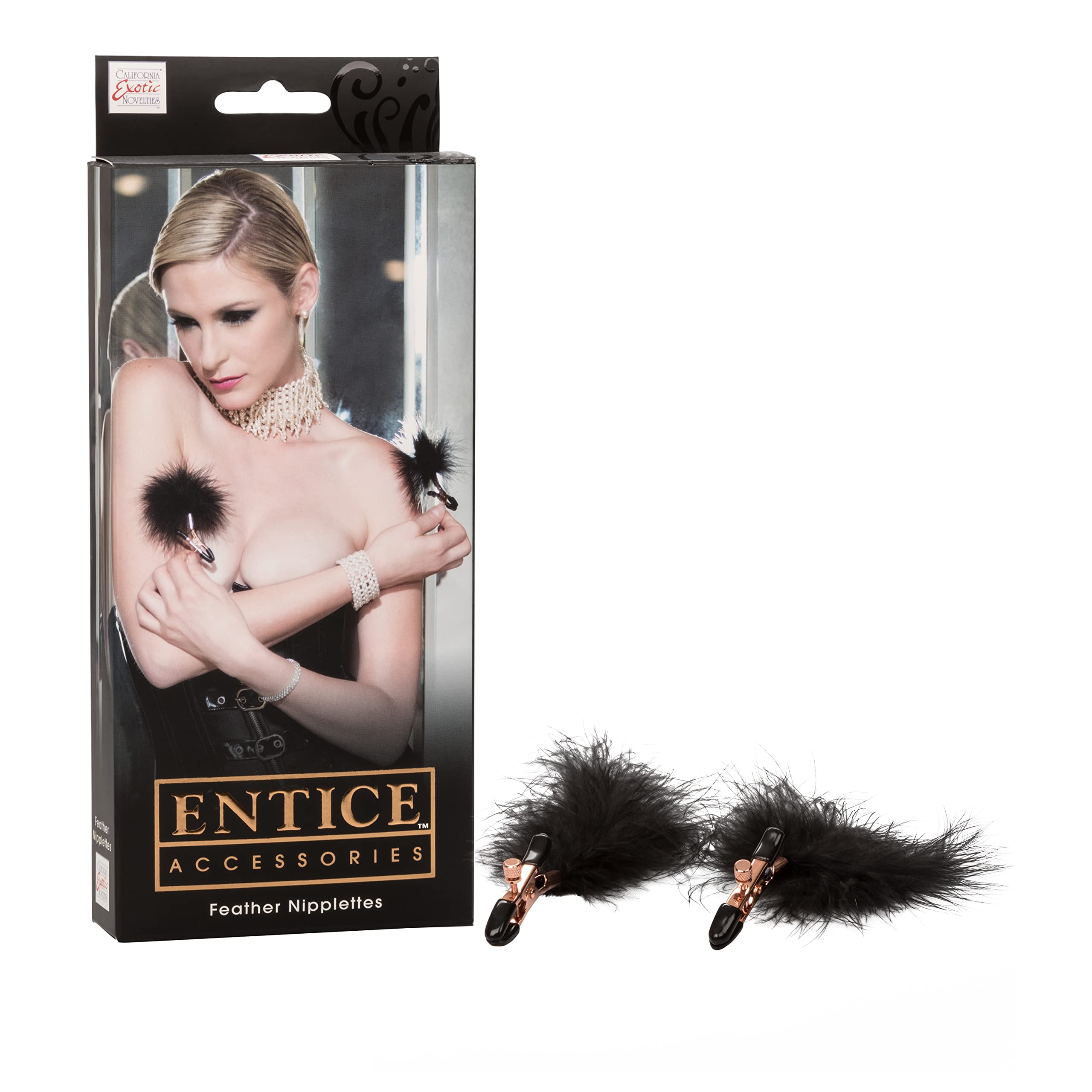 CalExotics Novelties Entice Feather Nipplettes, Gold