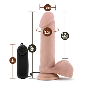 Blush 8 Inch Realistic Suction Cup Dildo Vibrator