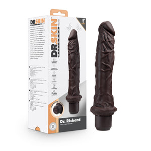 Dr. Skin Silicone Dr. Richard 9In Vibrating Dildo Brown