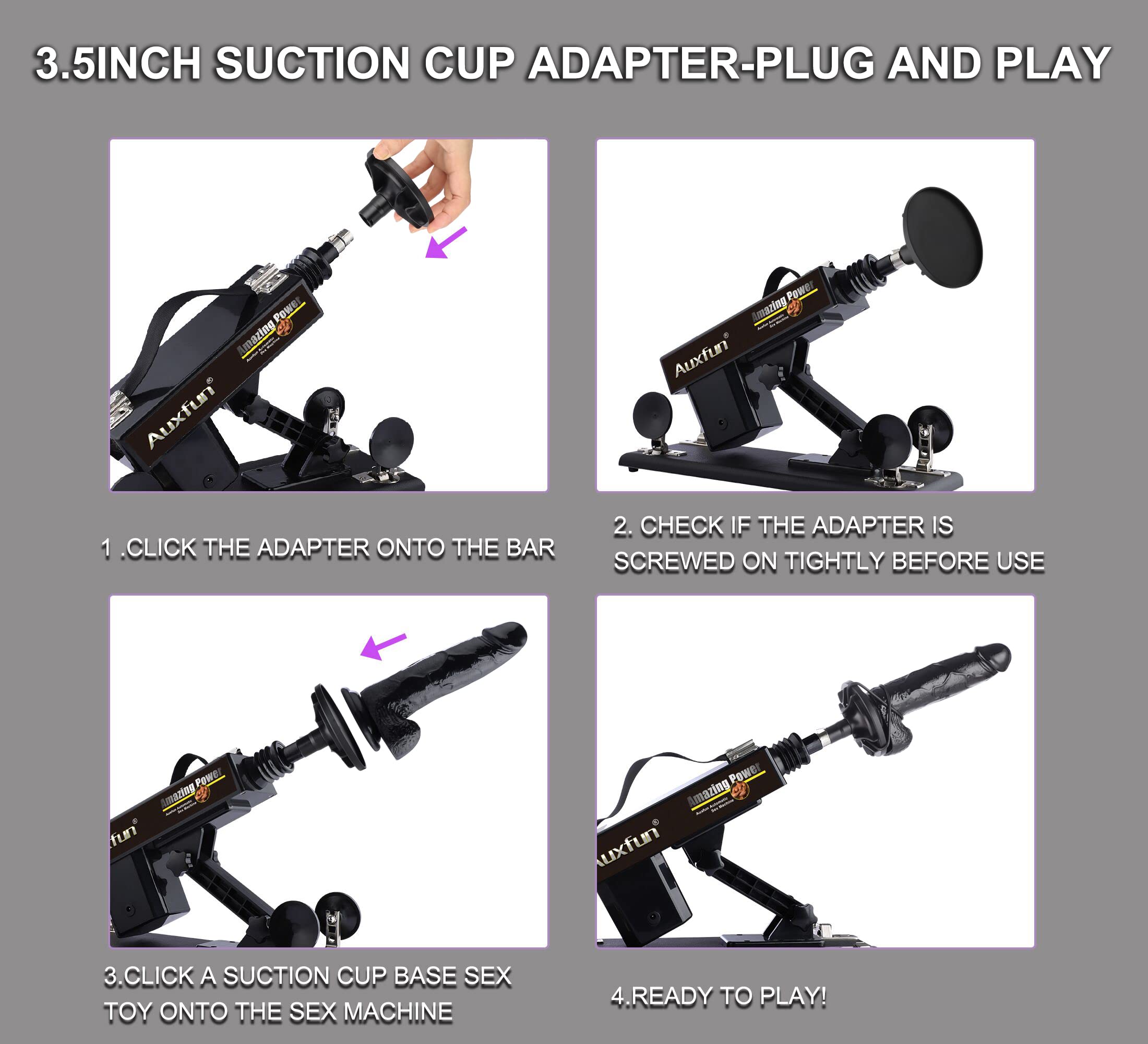 Sex Machine Love Machine With 3.5 Inch Suction Cup Adapter Automatic Thrusting Dildo Machine With 3 Xlr Connector Fucking Machine 8 Attachments For Male And Female