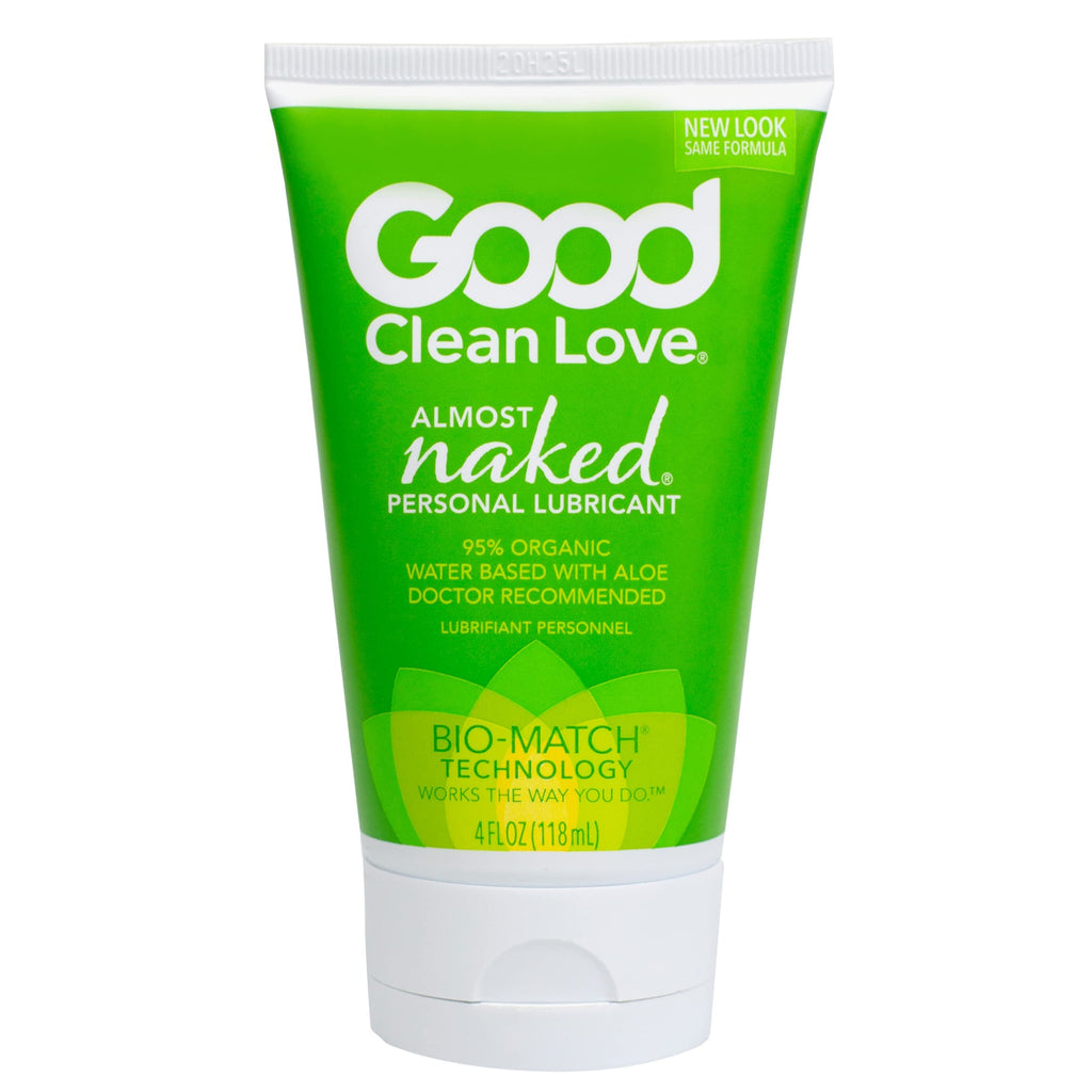 Good Clean Love Almost Naked Personal Lubricant, Organic Water-Based Lube with Aloe Vera, Safe for Toys & Condoms, Intimate Well