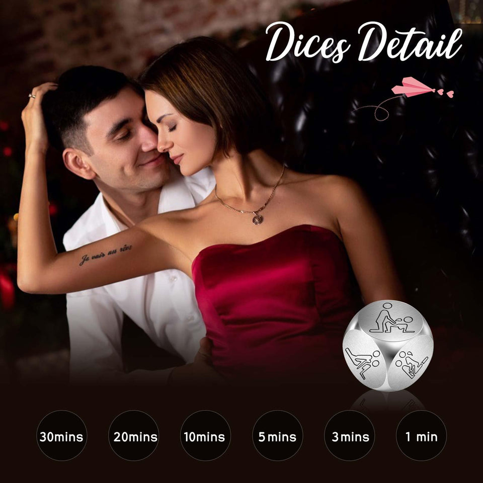 ADDWel Romantic Anniversary Birthday Gifts for Couples, Naughty Date Night Games Decision Dice Presents for Boyfriend Girlfriend