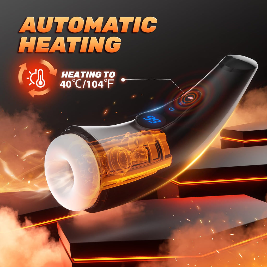 Adult Sex Toys Male Masturbator - APP Control Sex Toys for Men Penis Pump with 9 Sucking & 9 Vibrating, 3D Textured Sleeve Heati