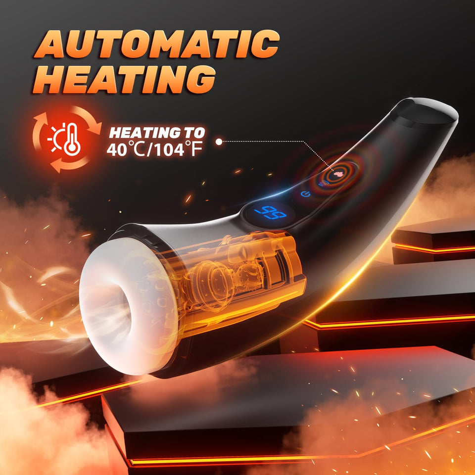 Adult Sex Toys Male Masturbator - APP Control Sex Toys for Men Penis Pump with 9 Sucking & 9 Vibrating, 3D Textured Sleeve Heati