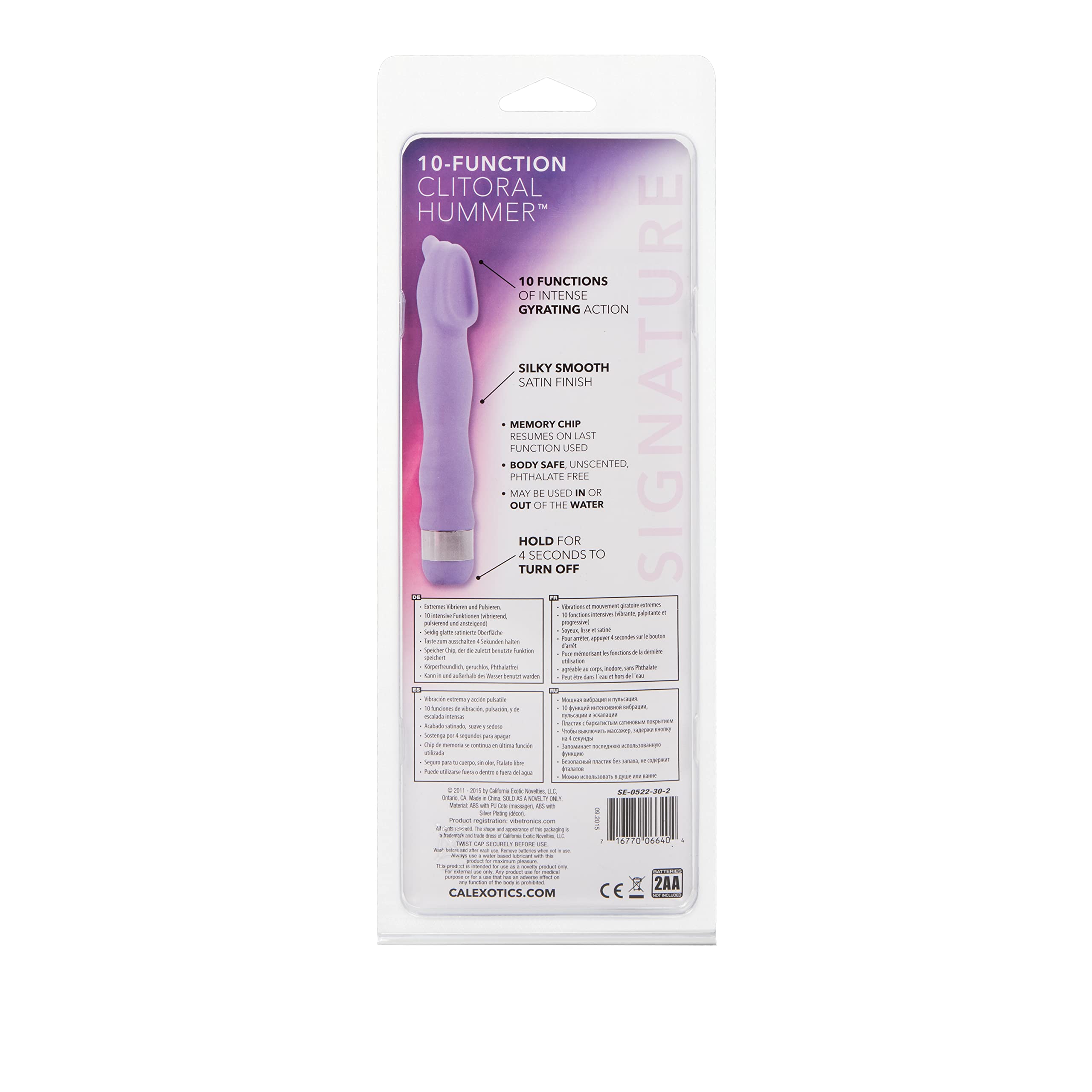 Calexotics Novelties 10-Function Clitoral Hummer, Purple
