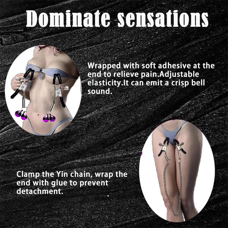 Adjustable Metal Nipple Clamps, Non-Piercing Adjustable Nipple Clitoris Clamps On Nipple Rings Decorative Clip, BDSM Adult Sex T