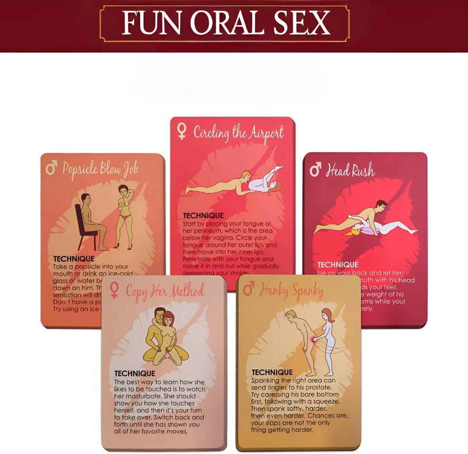 Sexual Position Poker - Foreplay Card Game for Couples - Date Night Fun to Enhance Intimacy - Bedroom Battle (Oral Sex)