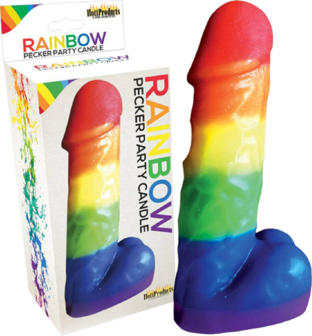 Hott Products Unlimited 61441: Rainbow Pecker Party Candle
