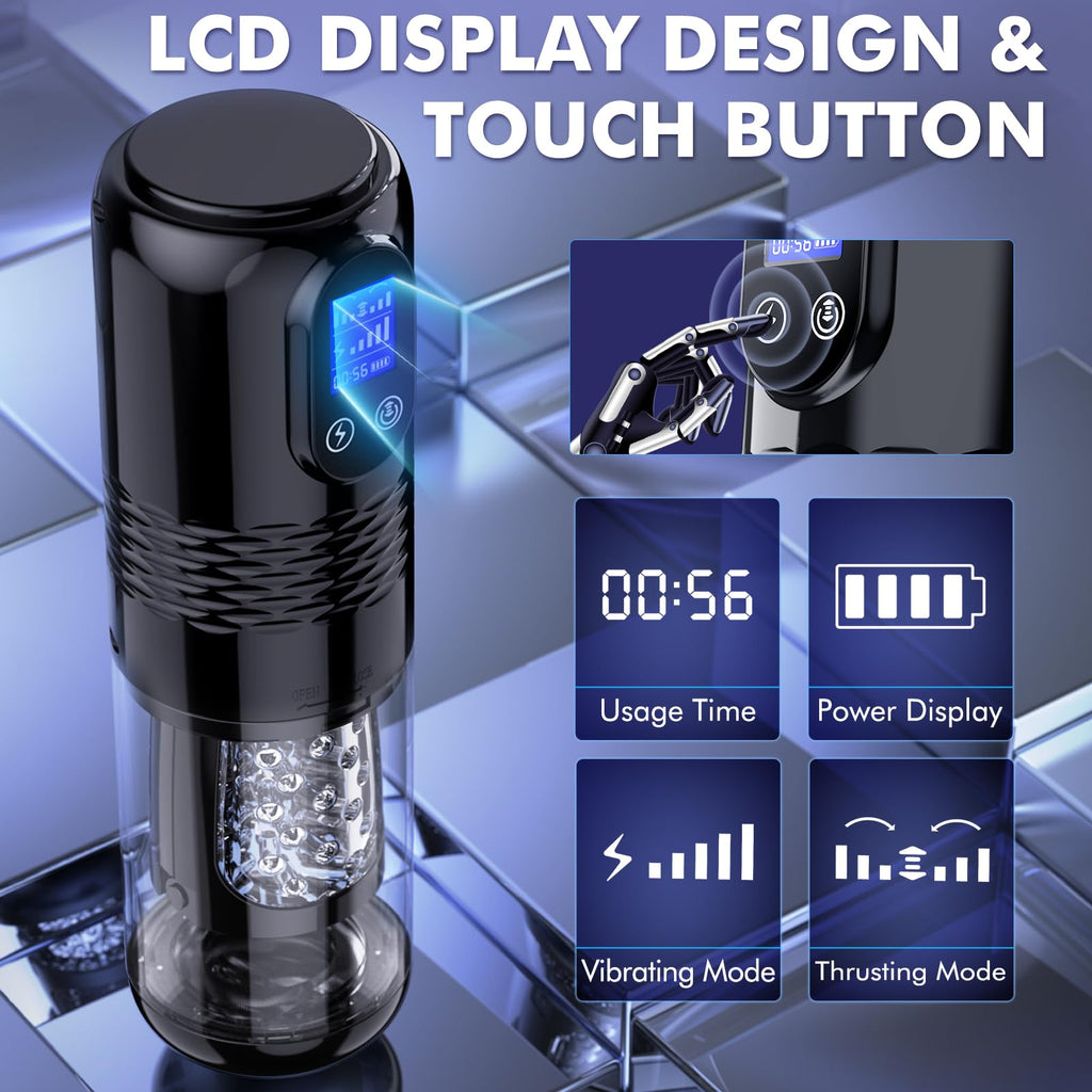 EORONE Male Sex Toy for Men Male Masturbator - Sex Toys for Men Adult Toys with 10 Vibrating & 6 Thrusting, Male Mens Sex Toys P