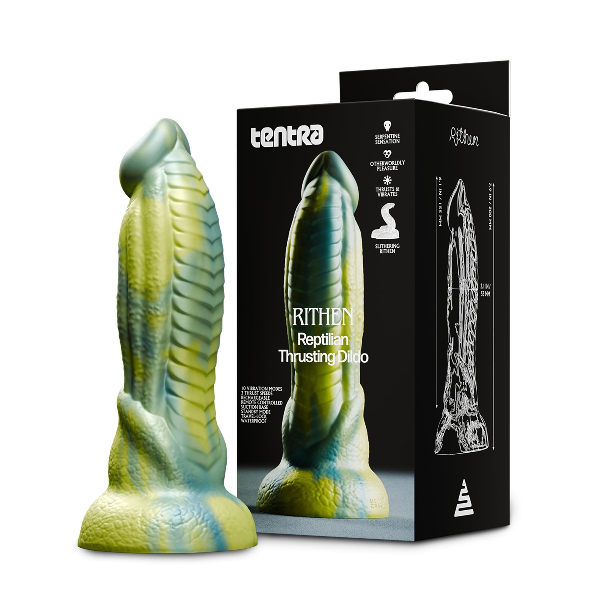 Tentra Rithen Reptilian Thrust Dildo Grn