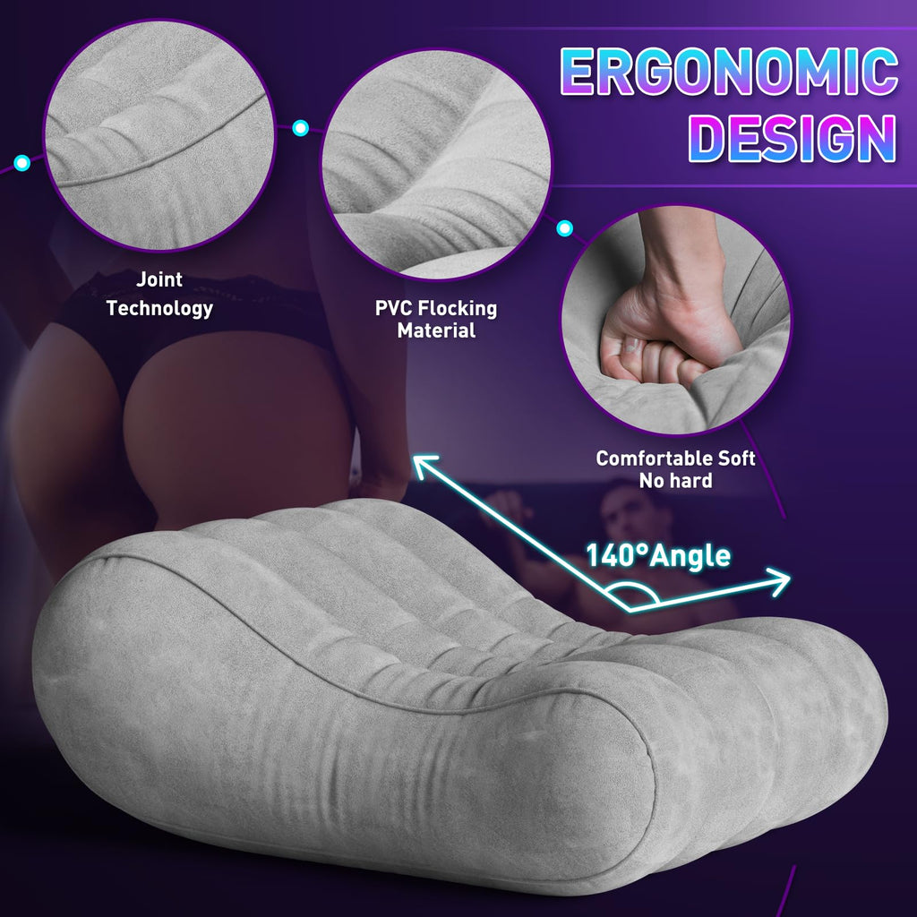 Gunwai Sex Pillow Couples Sex Toys, Sex Furniture for Bedroom Inflatable Lounge Sex Chair, Sex Wedge Sex Sofa Bedroom, Velvety A
