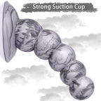 Beginner Liquid Silicone Anal Plug 5 Balls Dildo Strong Suction Cup Hands Free Play Realistic and Soft Adult Sex Toys Insert But
