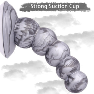 Beginner Liquid Silicone Anal Plug 5 Balls Dildo Strong Suction Cup Hands Free Play Realistic and Soft Adult Sex Toys Insert But