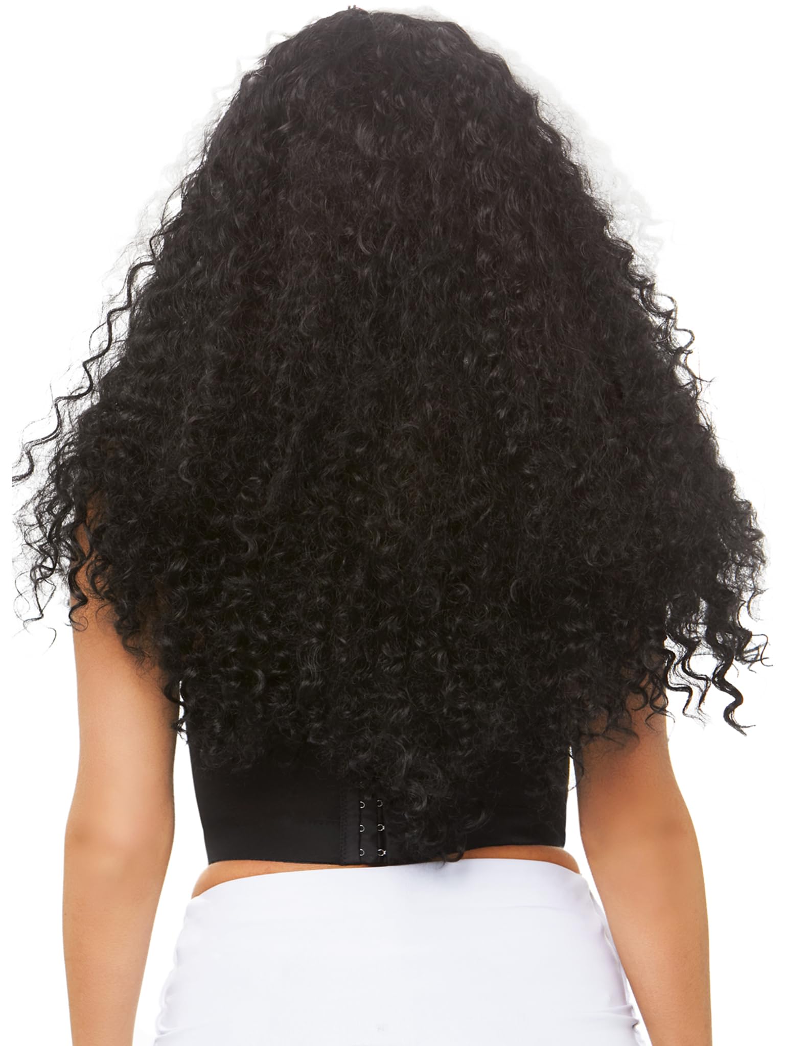 Leg Avenue 29 Long Curly Wig. Blk/White Color